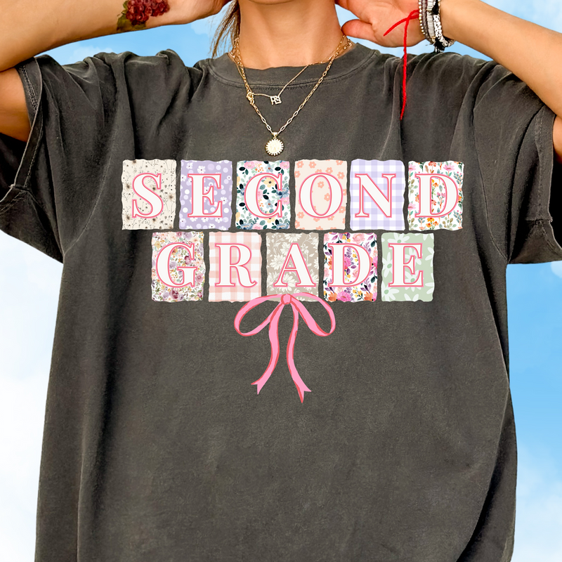 Floral Boho Second Grade Tee