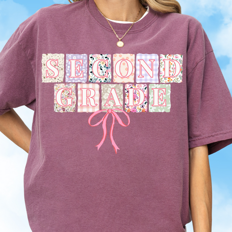 Floral Boho Second Grade Tee