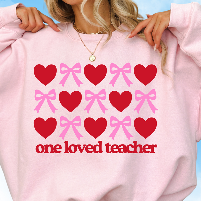 One Loved Teacher Crewneck Sweatshirt