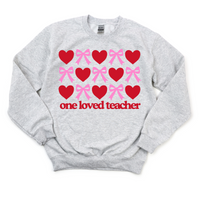 One Loved Teacher Crewneck Sweatshirt