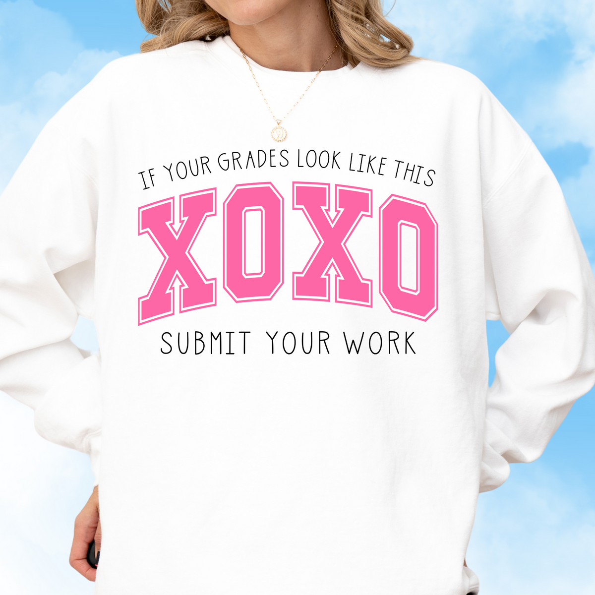 Pink Submit Your Work Crewneck Sweatshirt