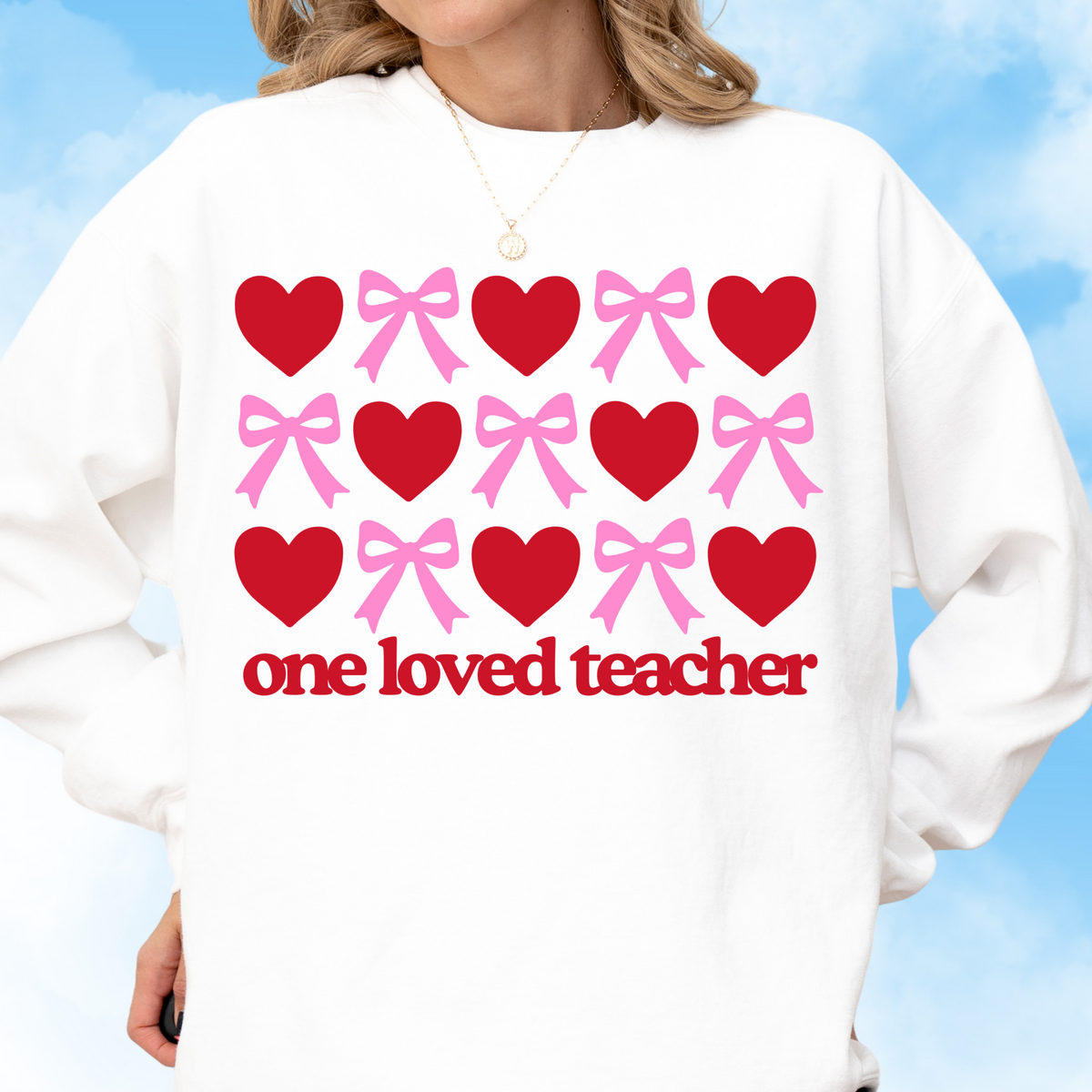 One Loved Teacher Crewneck Sweatshirt