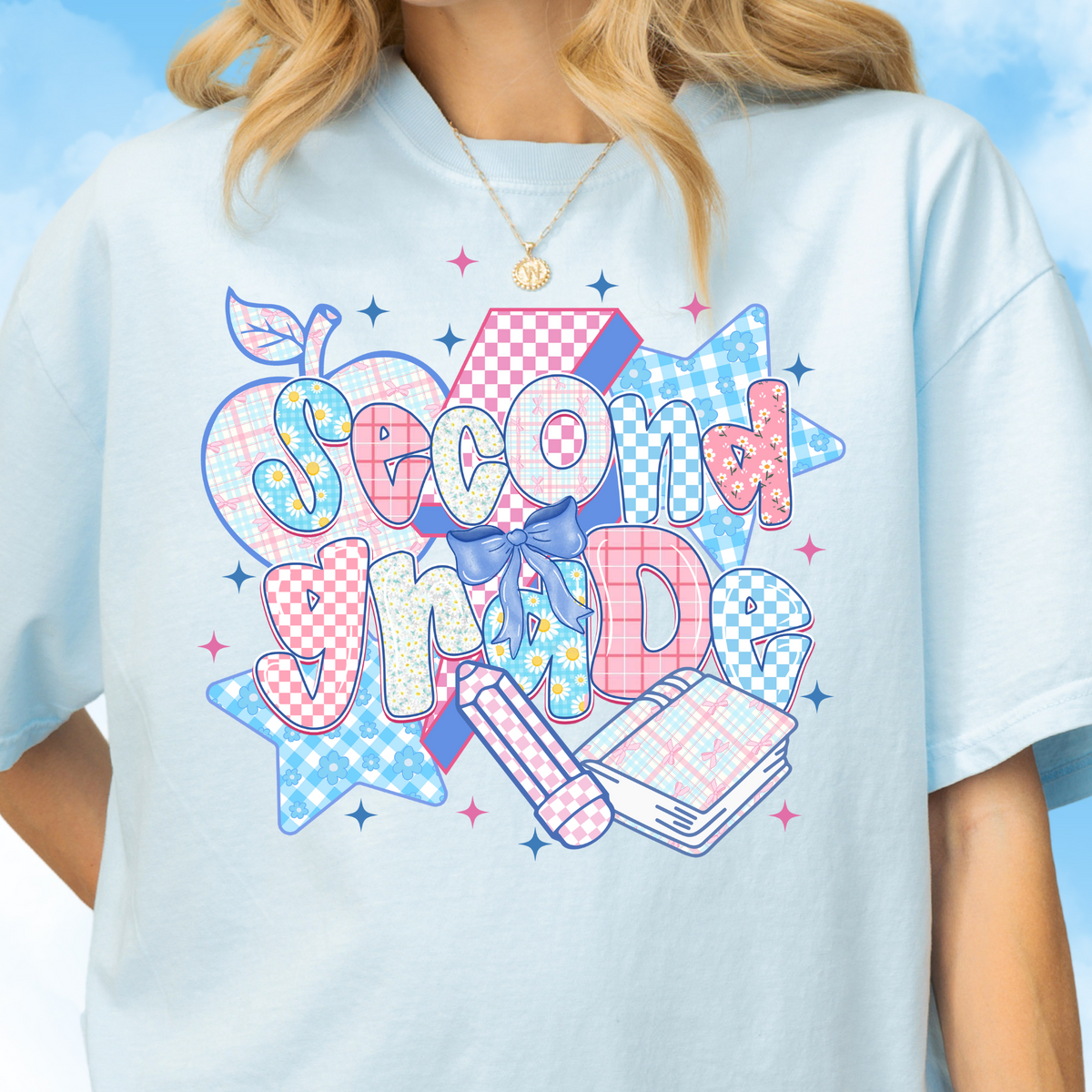 Patchwork Preppy Second Grade Tee