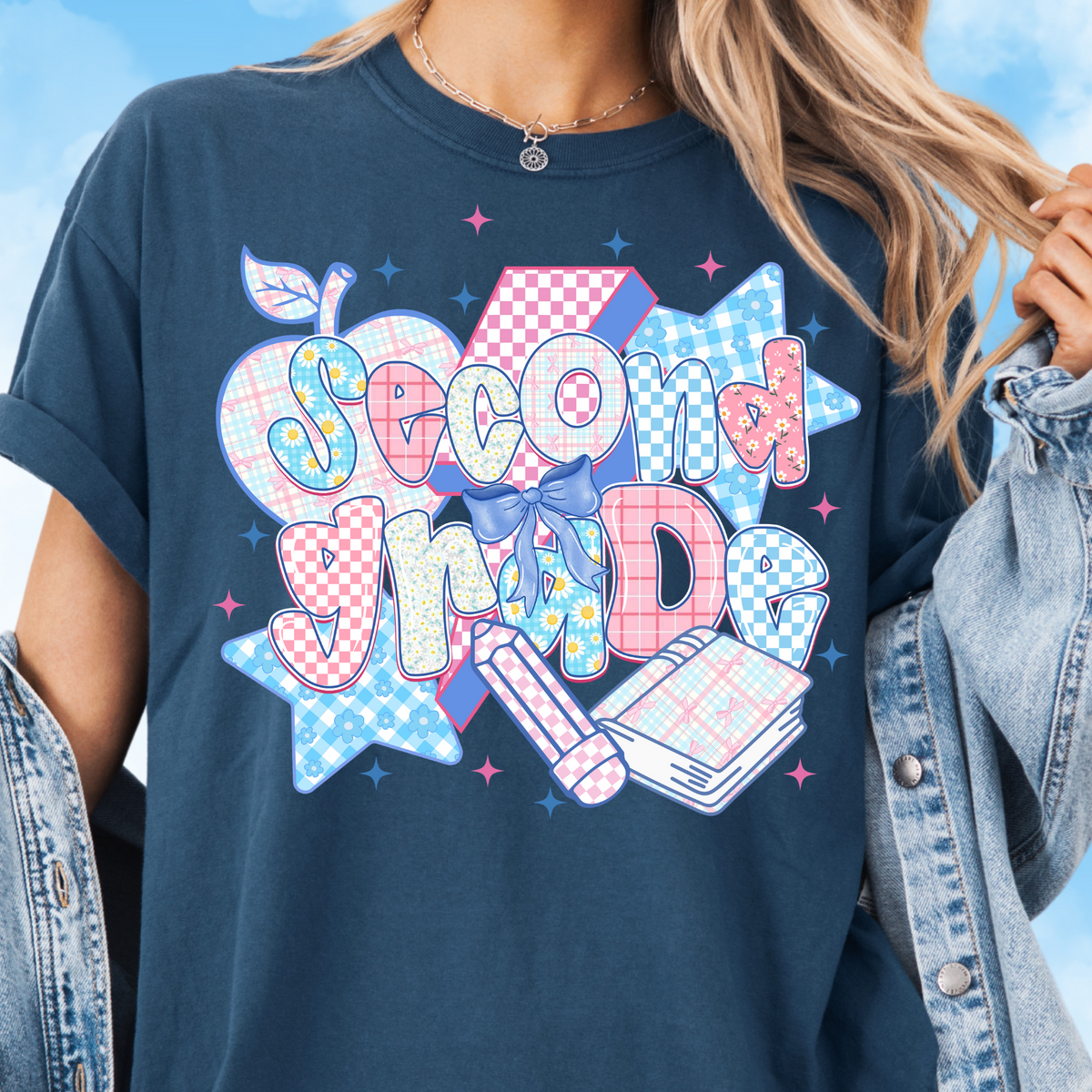 Patchwork Preppy Second Grade Tee