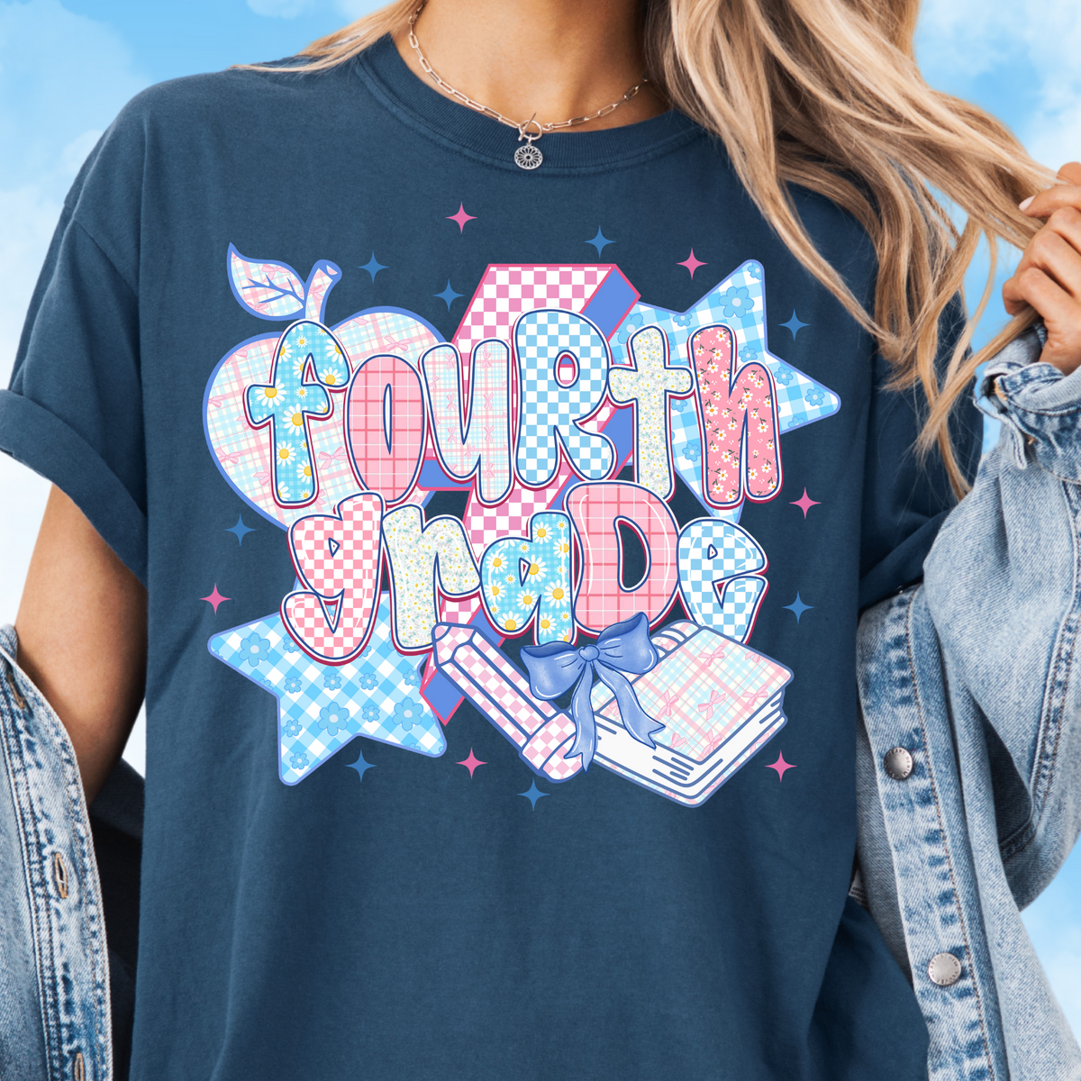 Patchwork Preppy Fourth Grade Tee