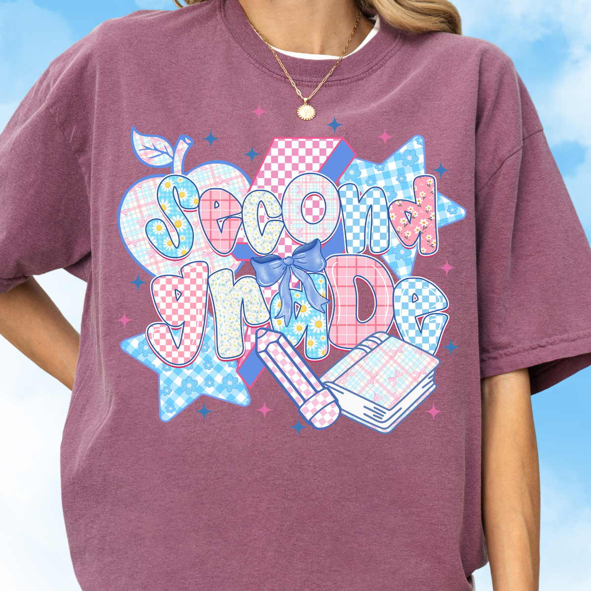 Patchwork Preppy Second Grade Tee
