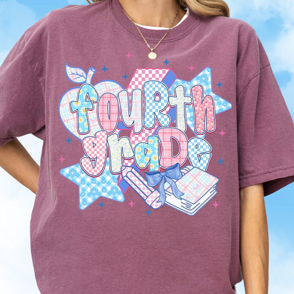 Patchwork Preppy Fourth Grade Tee