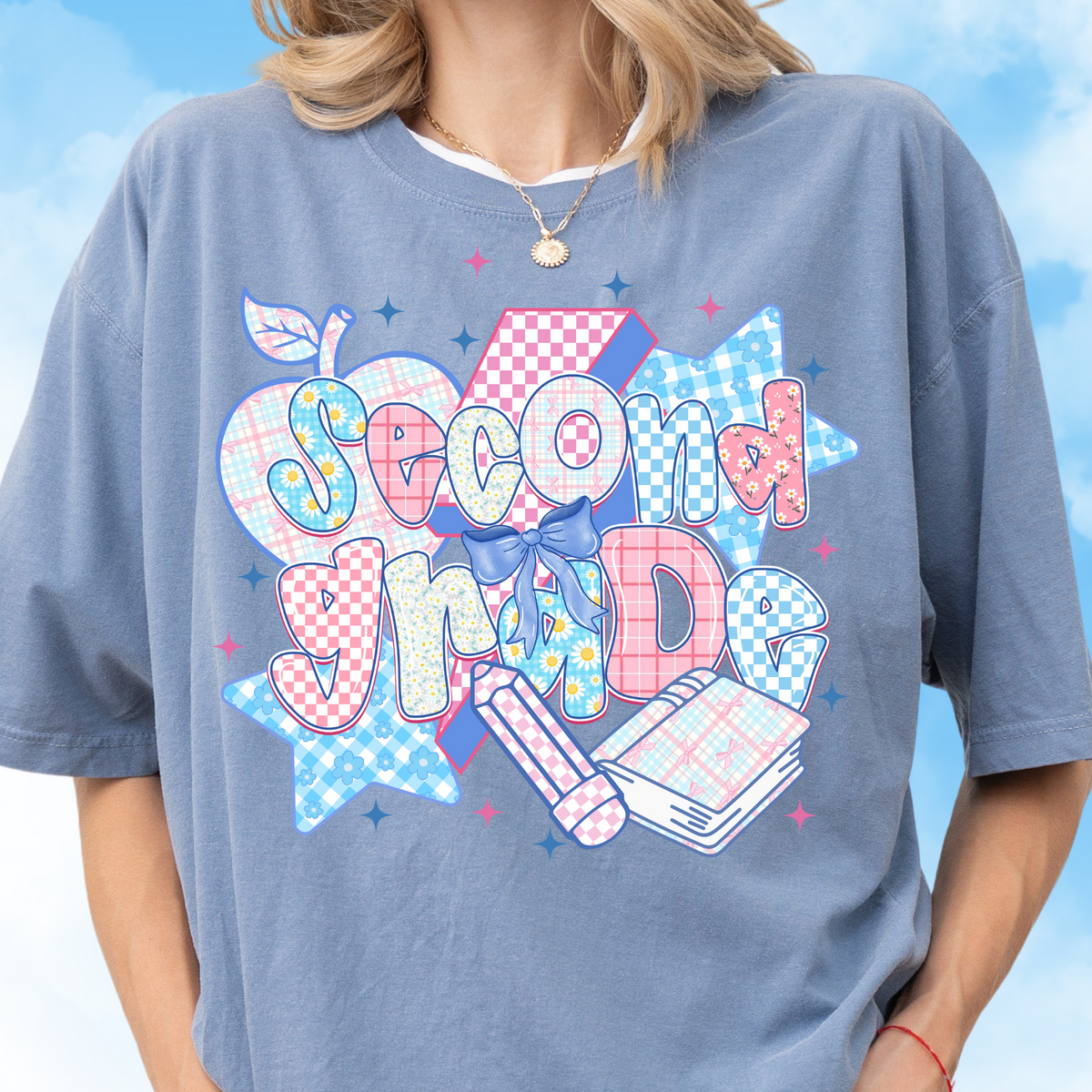 Patchwork Preppy Second Grade Tee