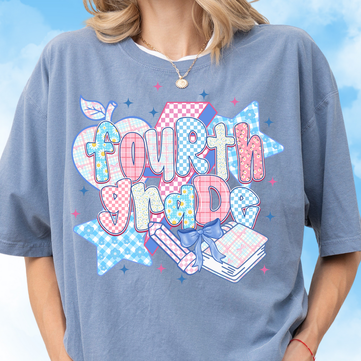 Patchwork Preppy Fourth Grade Tee