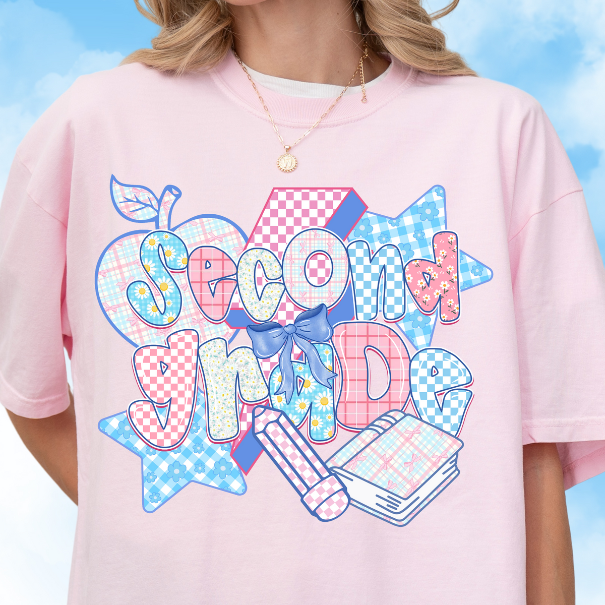Patchwork Preppy Second Grade Tee
