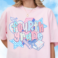 Patchwork Preppy Fourth Grade Tee