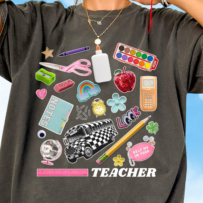 Teacher Supply Collage Tee