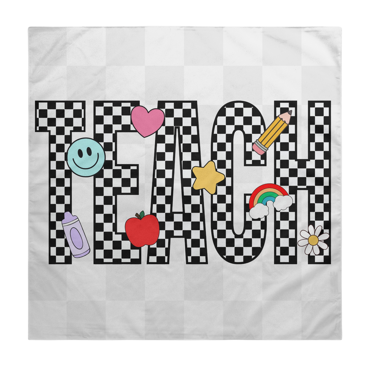Checkered TEACH Wall Banner