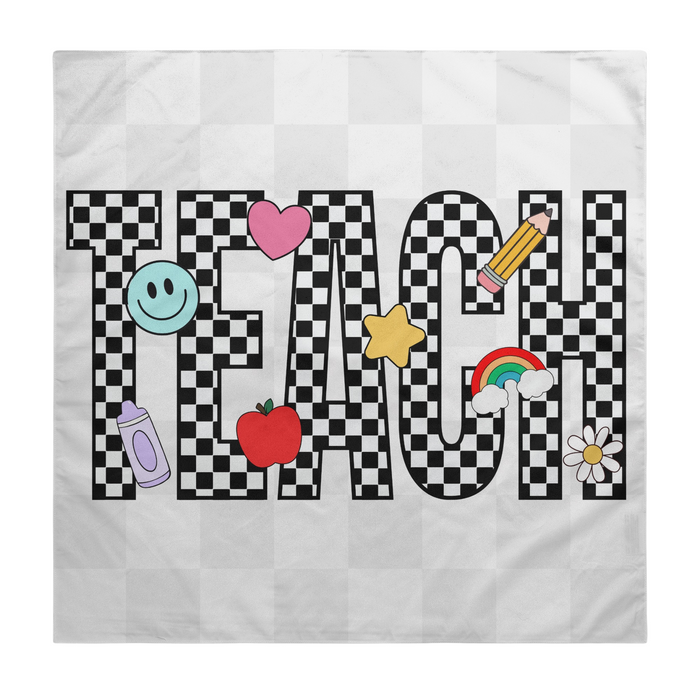 Checkered TEACH Wall Banner