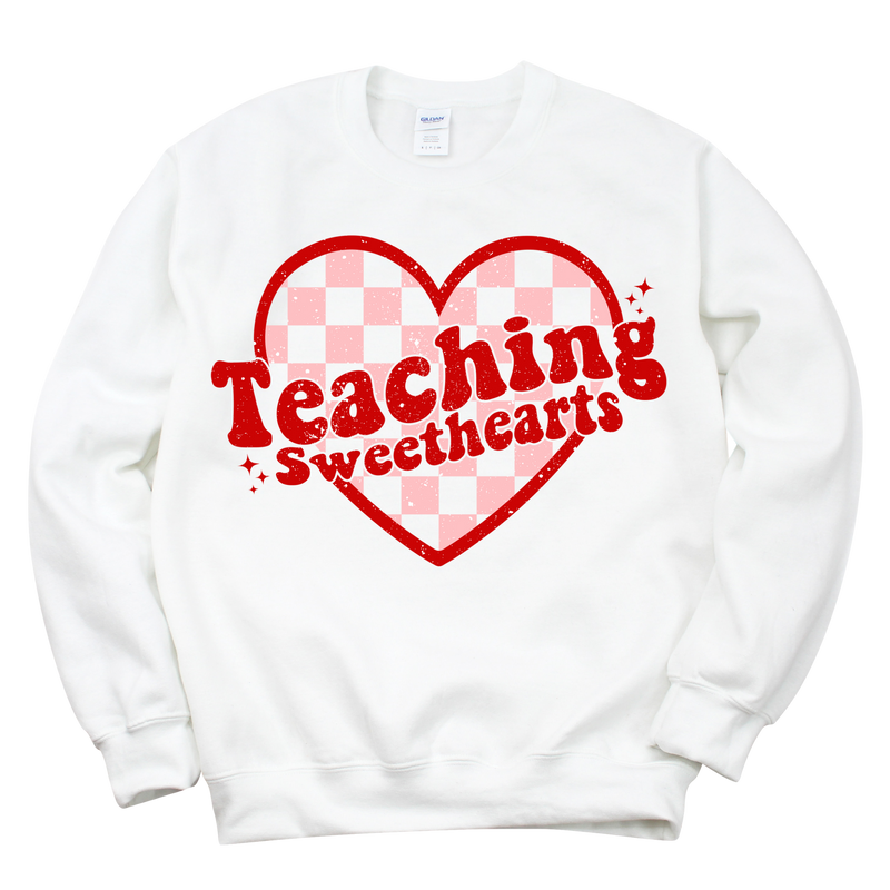 Teaching Sweethearts Distressed Crewneck Sweatshirt