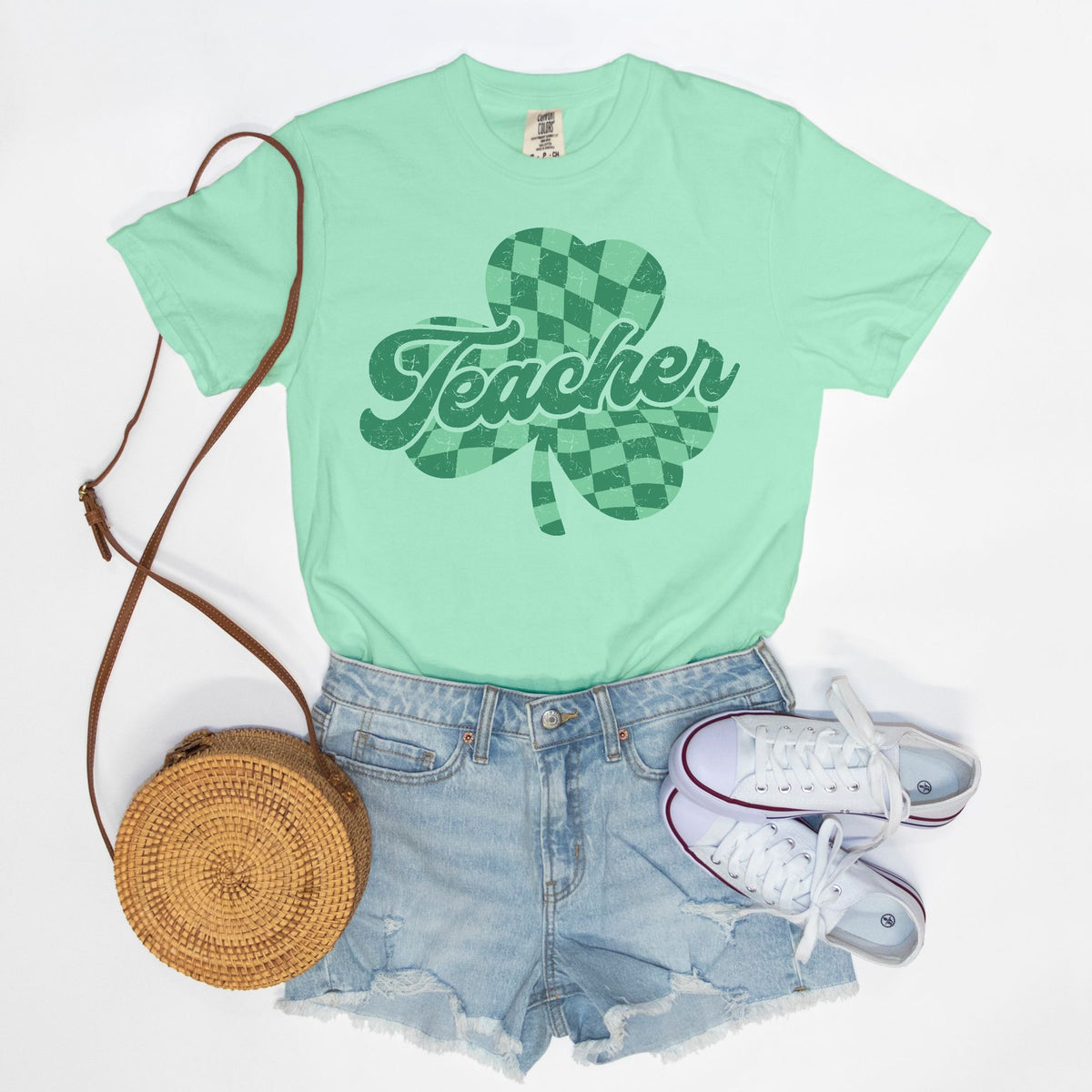 Distressed Teacher Clover Tee