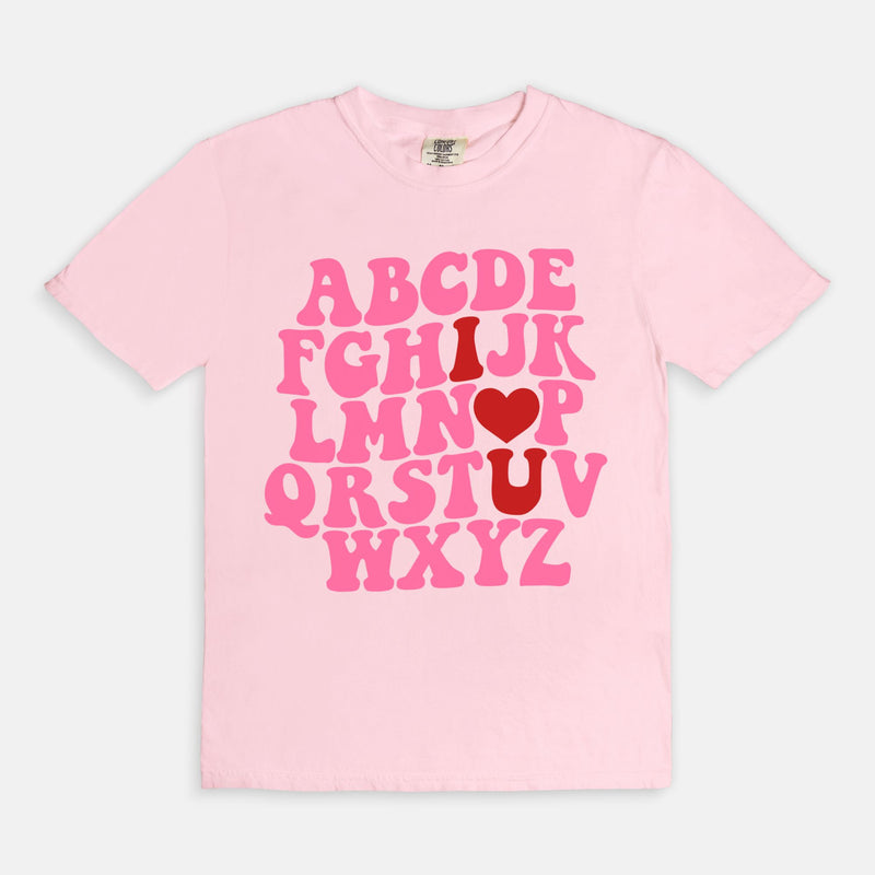 Pink Valentine Alphabet Tee