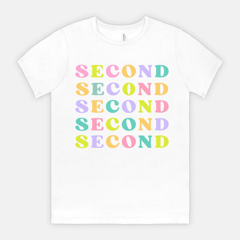 Second Grade Muted Rainbow Tee