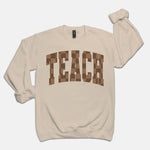 Brown Check Teach Crewneck Sweatshirt