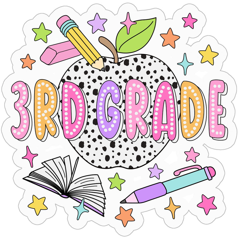 Bright + Spotty Third Grade Sticker