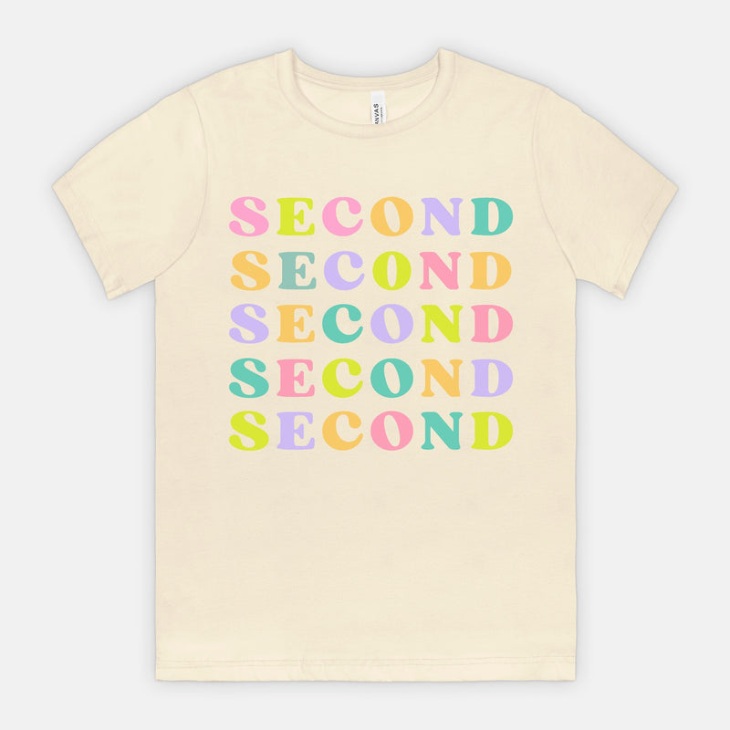 Second Grade Muted Rainbow Tee