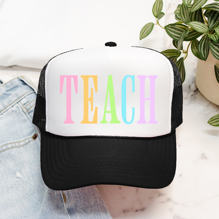 Rainbow TEACH Trucker Hat