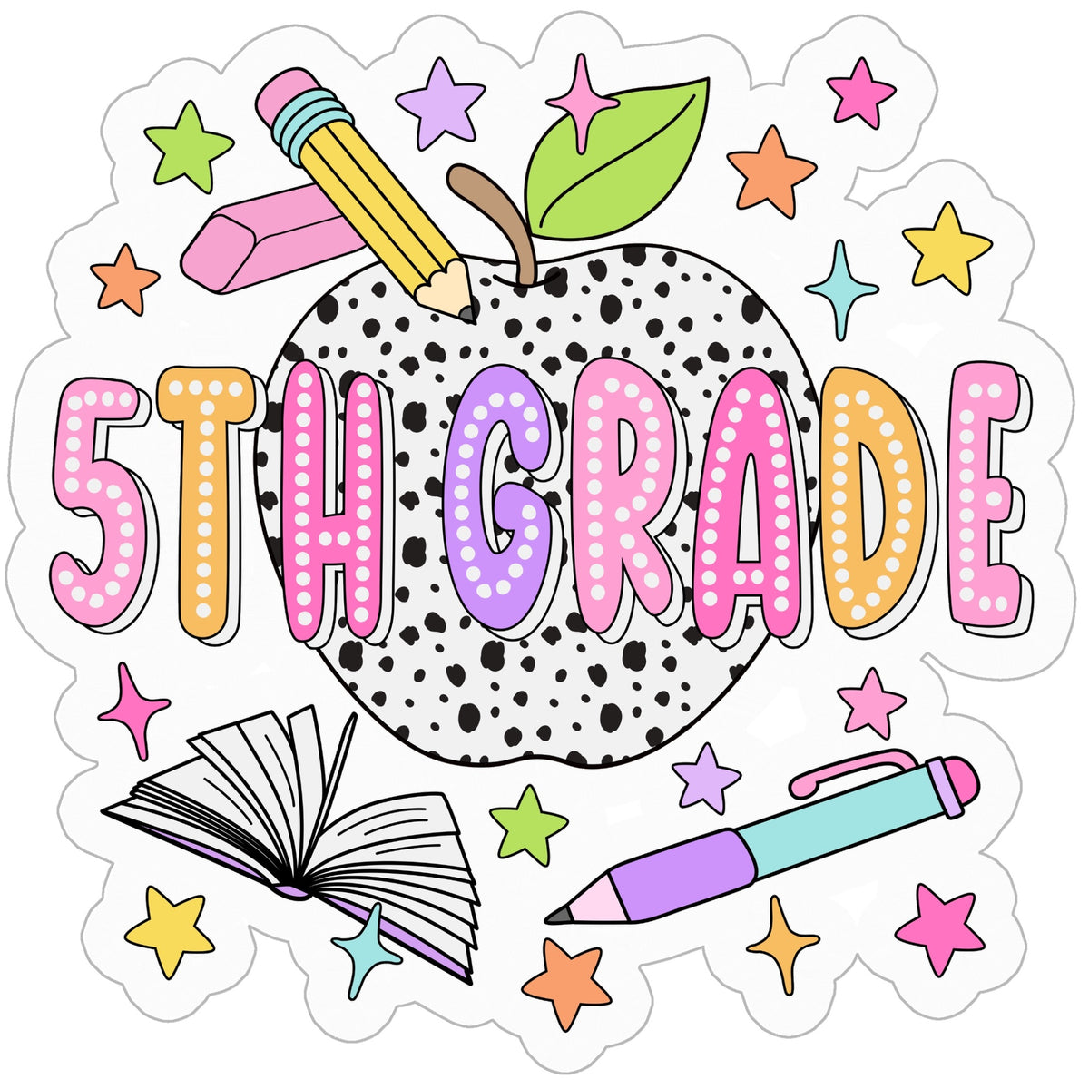 Bright + Spotty Fifth Grade Sticker