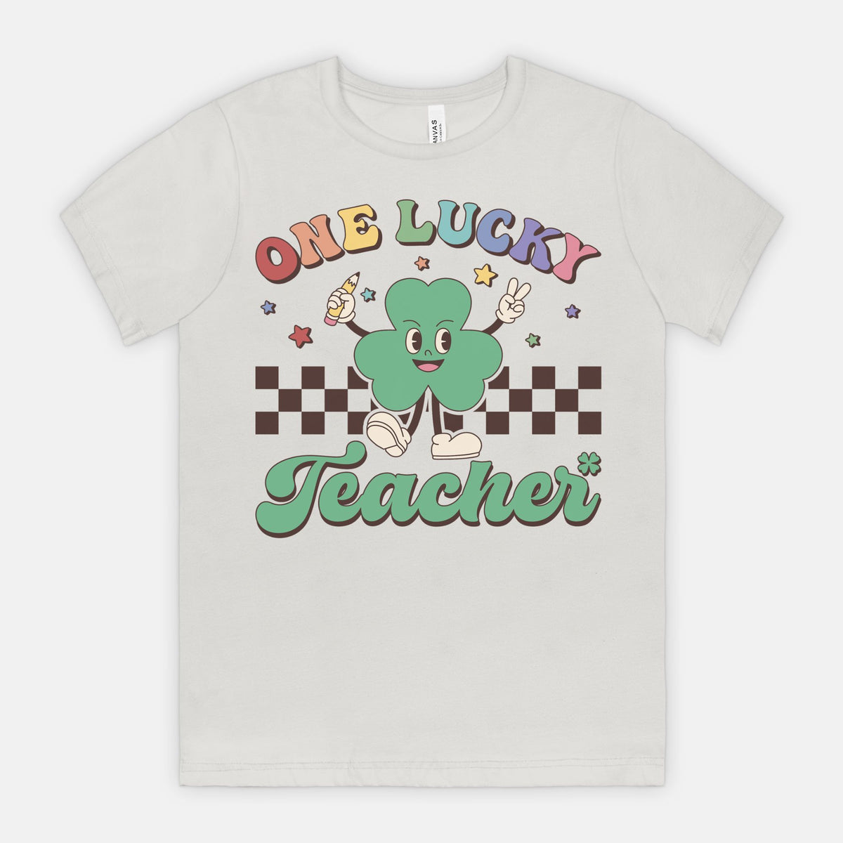 One Lucky Teacher Rainbow Tee