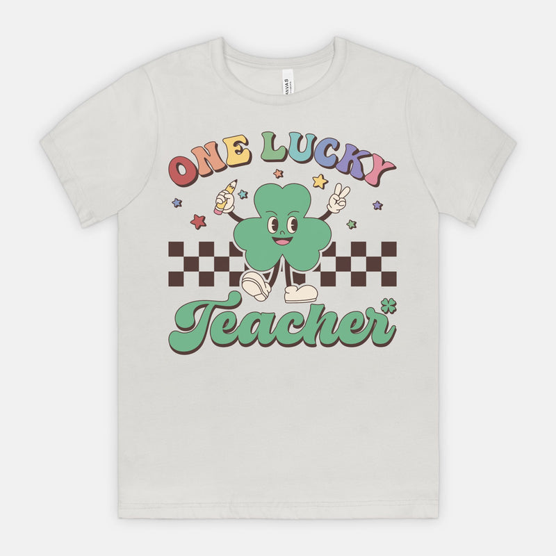 One Lucky Teacher Rainbow Tee