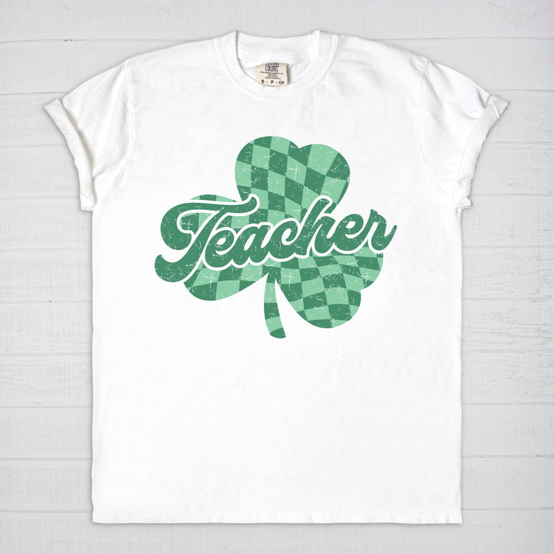 Distressed Teacher Clover Tee