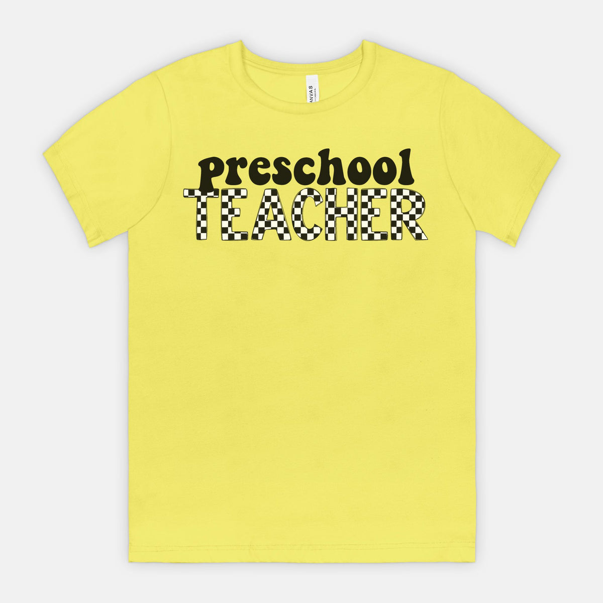 Checkered Preschool Teacher Tee