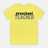 Checkered Preschool Teacher Tee