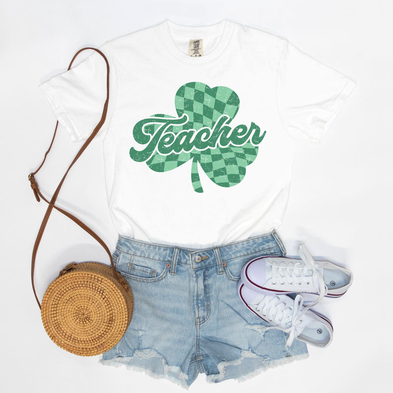 Distressed Teacher Clover Tee