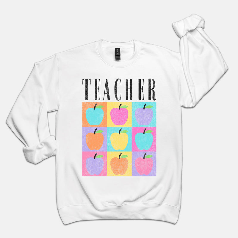 Teacher Colorblock Crewneck Sweatshirt