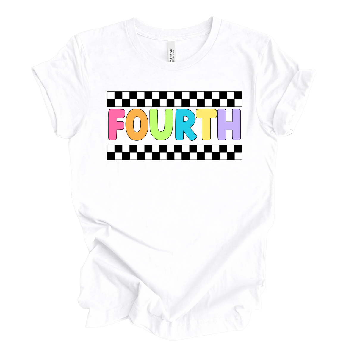 Fourth Grade Retro Rainbow Tee