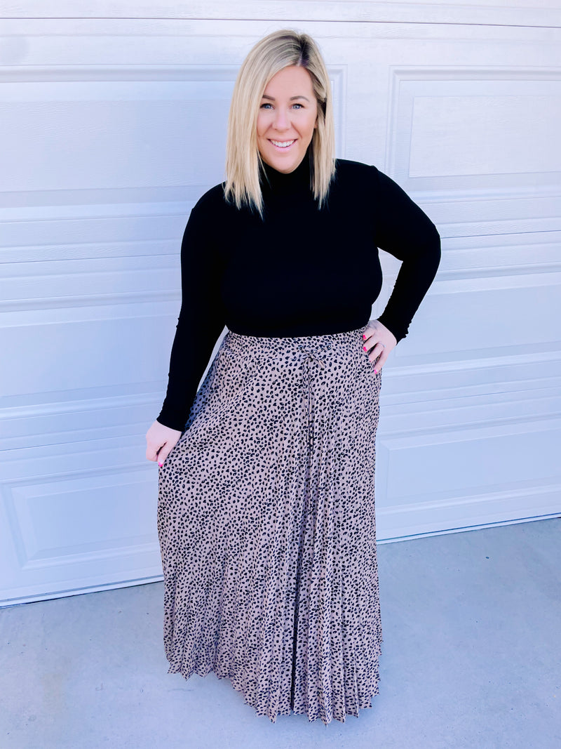 SPOTTED MAXI SKIRT