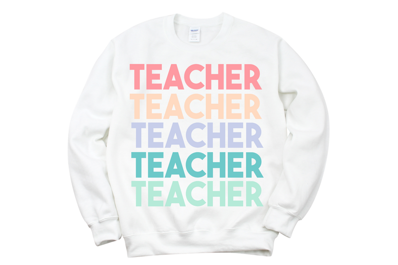 PASTEL TEACHER SWEATSHIRT