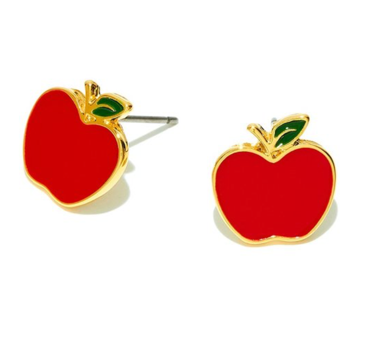 Red Apple Earring Studs