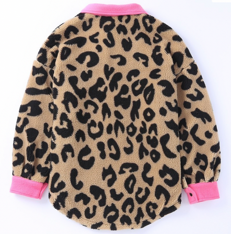 LEOPARD SHERPA JACKET